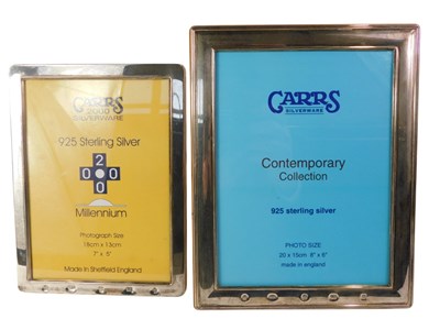 Lot 252A - Two QEII silver back strut photograph frames,...