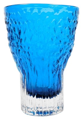 Lot 33 - A Whitefriars Kingfisher Blue glass chalice,...