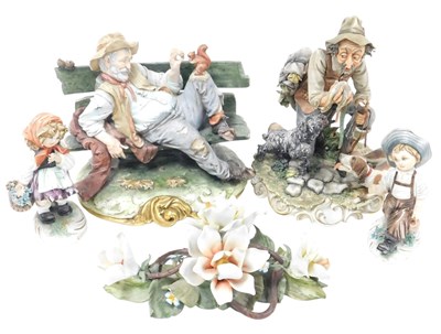 Lot 47 - A group of Capodimonte porcelain figures,...
