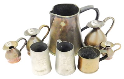 Lot 54 - A 19thC copper water jug, of outswept form, 20....