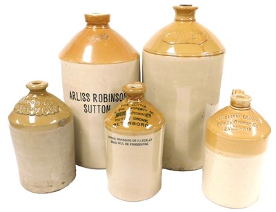 Lot 65 - Five 19thC and later two tone stoneware...