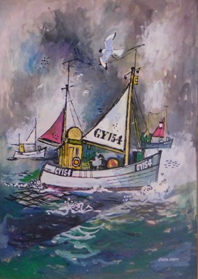 Lot 62 - Colin Carr (1929-2002). Fishing trawler GY154...