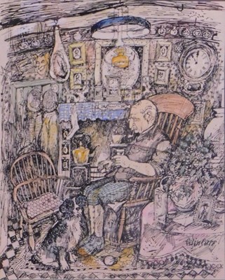 Lot 65 - Colin Carr (1929-2002). Old man with dog,...