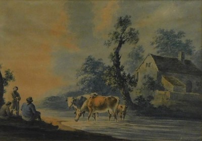 Lot 79 - John Varley (1778-1842). Cattle watering,...