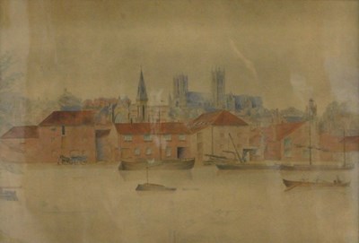 Lot 81 - 19thC British School. Lincoln Cathedral from...
