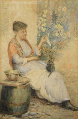 Lot 131 - H.A. Dawes (19thC/20thC). Country maiden with...