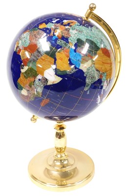Lot 86 - A hardstone terrestrial globe, in a polished...