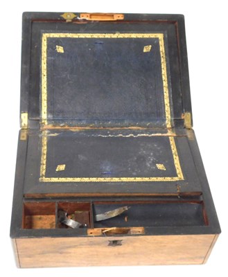 Lot 88 - A Victorian rosewood writing slope, brass...