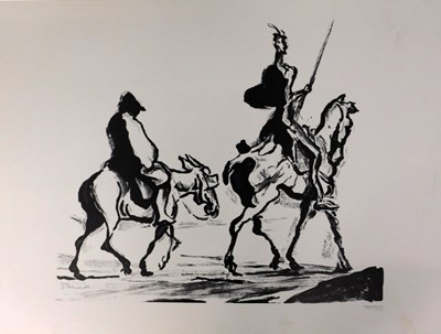 Lot 168 - After Honore Daumier. Don Quixote, monochrome...