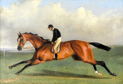 Lot 199 - 19thC British School. Racing horse and jockey,...