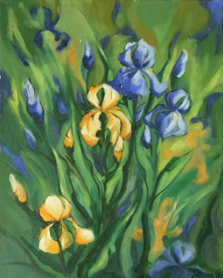 Lot 207 - E. Siabak (20thC). Floral study, oil on canvas,...