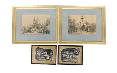 Lot 215 - H. Beckers. A temple in Palestine, a street in...