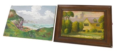 Lot 218 - Roy Beckers. Country house, oil on board,...