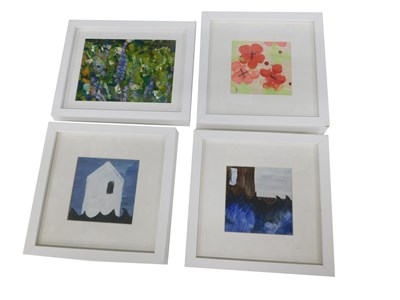 Lot 256 - 20thC School. Four multi media pictures...