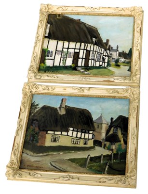 Lot 267 - H. Farrimond. Thatched cottage, oil on canvas -...