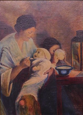 Lot 15 - M.R. Stafford (19thC/20thC). Mother feeding...
