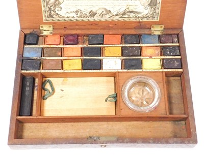 Lot 18 - A 19thC artist's paint box, by W J Reeves &...