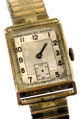 Lot 206 - A mid century gentleman's 9ct gold cased...
