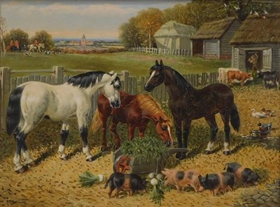 Lot 77 - John Frederick Herring (1795-1865). Horses and...