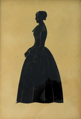 Lot 185 - A 19thC/20thC silhouette. Lady holding a...