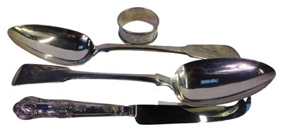 Lot 52 - A pair of George IV Scottish silver fiddle...