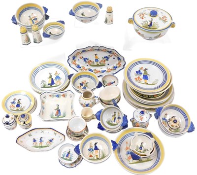 Lot 138 - A group of Quimper pottery, traditionally...