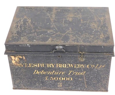 Lot 174 - A 19thC metal document box, named for...