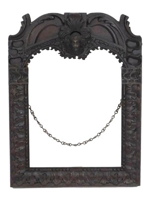 Lot 178 - A 17thC continental carved oak picture frame,...