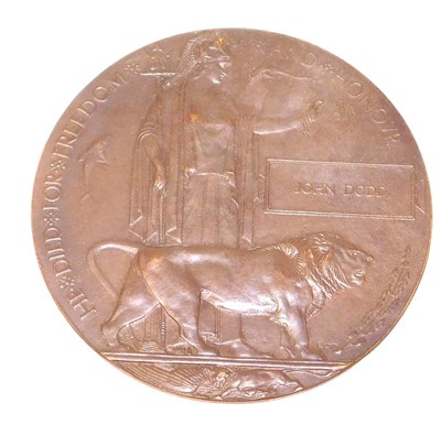 Lot 187 - A WWI bronze Widow's Penny, named for John...