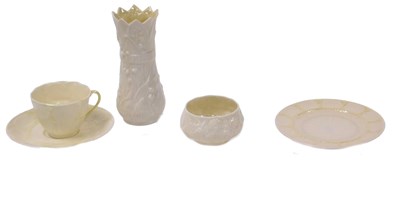 Lot 198 - A Belleek porcelain shell pattern trio, fourth...