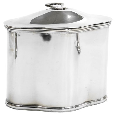 Lot 116 - A George V silver tea caddy, of serpentine...