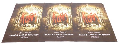 Lot 254 - Three Korn posters, early 2000s, being record...