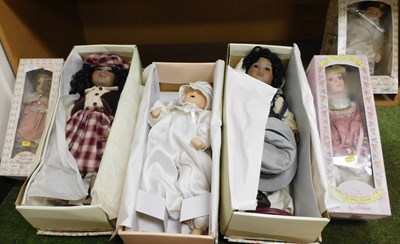 Lot 2004 - A group of dolls, Leonardo Collection and...