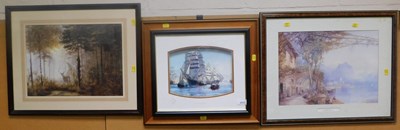 Lot 2032 - After EM Richardson. Italian lake, print, 29cm...