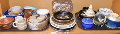 Lot 2054 - A group of studio pottery, to include dish and...