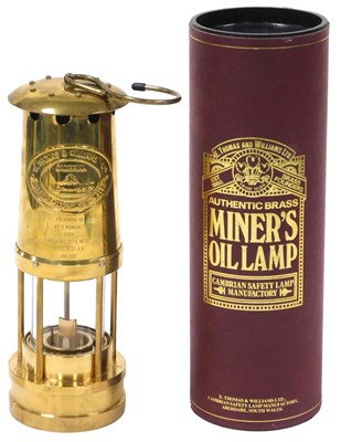 Lot 287 - An E. Thomas & Williams brass Cambrian miner's...