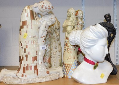 Lot 2073 - Various figures, to include a sculptural study...