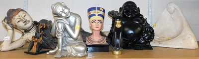 Lot 2074 - Various figures, to include painted pottery...