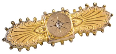 Lot 207 - A Victorian 9ct gold and diamond set brooch, 2....