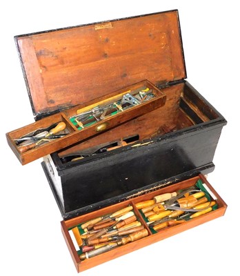 Lot 312 - A black painted carpenter's tool...