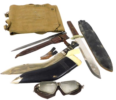 Lot 325 - A kukri, wooden handled hunting knife with...