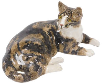 Lot 289 - A Winstanley pottery cat, modelled in...