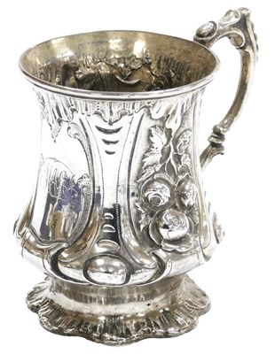 Lot 358 - A Victorian silver tankard, of baluster form,...