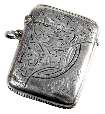 Lot 348 - A Victorian silver vesta case, with engraved...