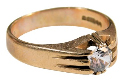 Lot 367 - A 9ct rose gold and solitaire cz gentleman's...