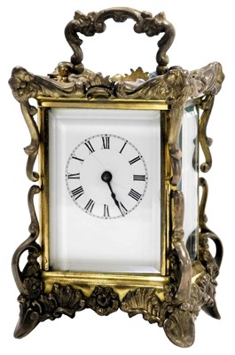 Lot 381 - A late 19thC American brass cased carriage...