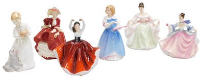 Lot 487 - Six Royal Doulton figures, comprising Rebecca...