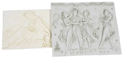 Lot 417 - A plaster plaque, moulded with a classical...