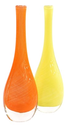 Lot 418 - A pair of Venini Murano glass vases, of...