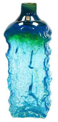 Lot 419 - A Mdina textured bark blue and green glass...
